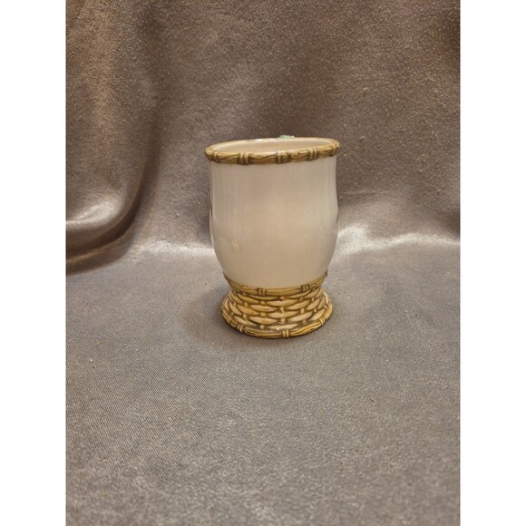 Apple Basket Cracker Barrel 5" Coffee Mug Red Apples Brown Wicker Weave - Picture 4 of 9